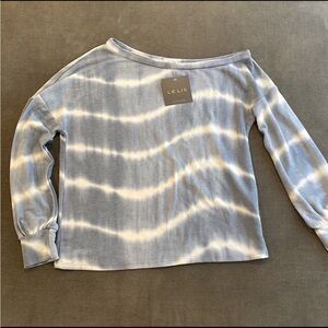 NWT LE LIS Tie Dye Slouchy Off The Shoulder Pullover